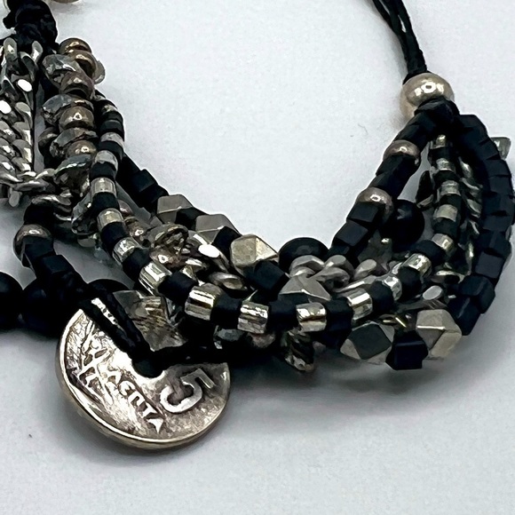 K & Z‎ black miyuki bead and silver toned slider bracelet - Picture 6 of 14